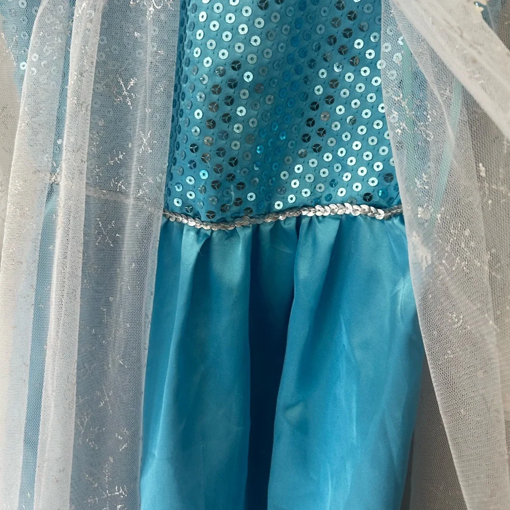 Princess Elsa Halloween Girls 5/6 Costume Frozen Dress with Wand